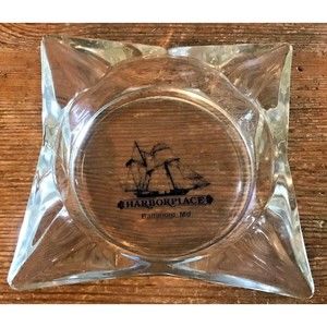 Vintage Harborplace Ashtray Baltimore Maryland Inner Harbor Place Glass Rare HTF
